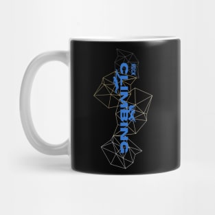 geometric rock climbing blue Mug